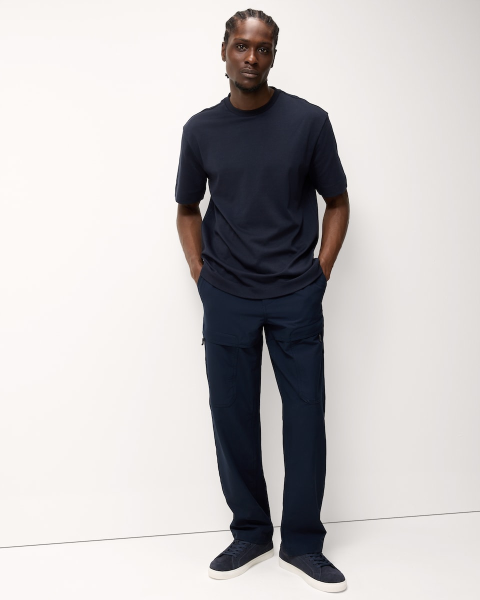 image 1 of The F&F Edit Straight Fit Cargo Trousers in Navy