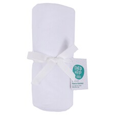 Fred & Flo White Cotbed Fleece Blanket