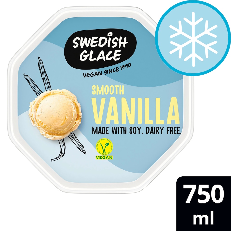 image 1 of Swedish Glace Vanilla Non Dairy Vegan Ice Cream Tub 750ml