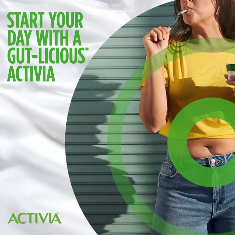 image 1 of Activia Raspberry No Added Sugar No Fat Gut Health Yoghurt 4x115g