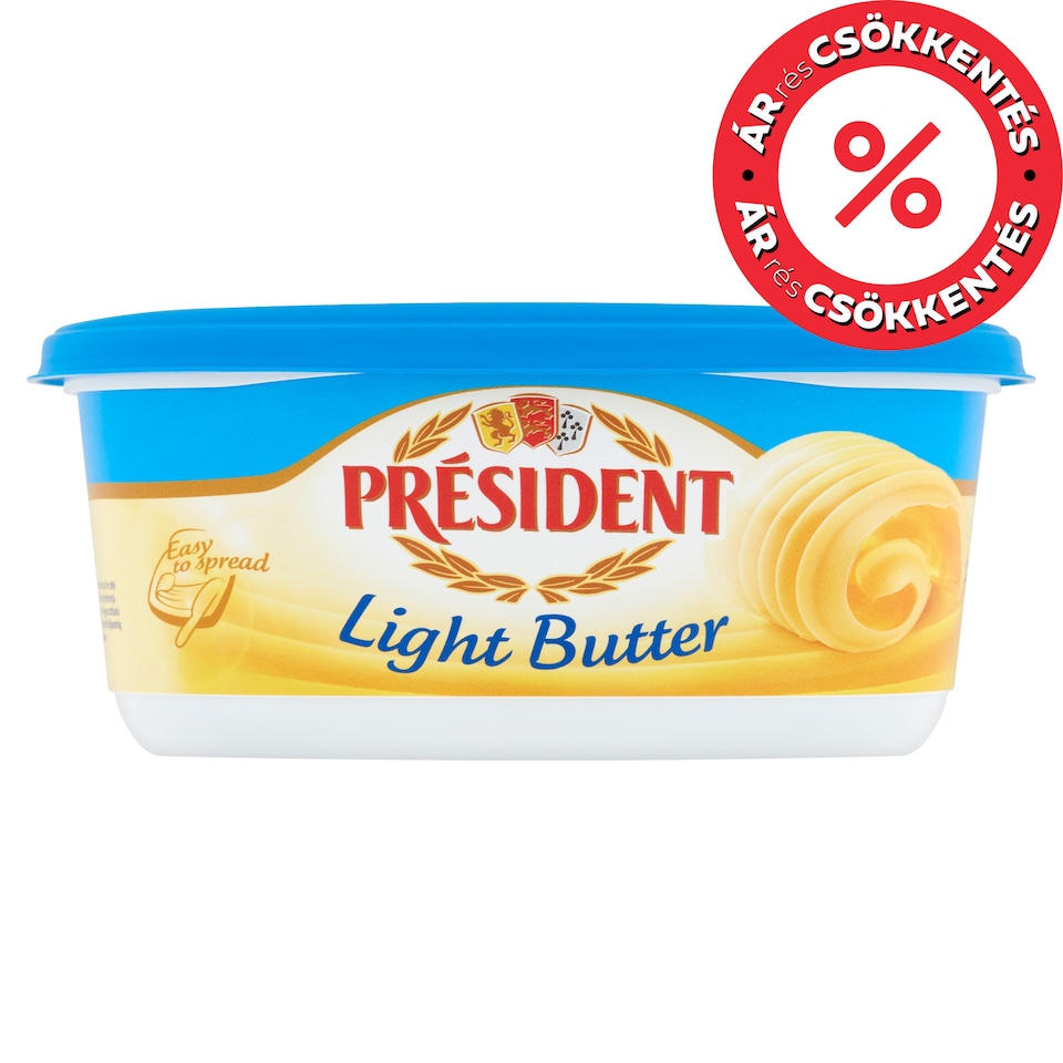 Président Light, félzsíros vaj A- és E-vitaminokkal dúsítva 250 g 1. kép