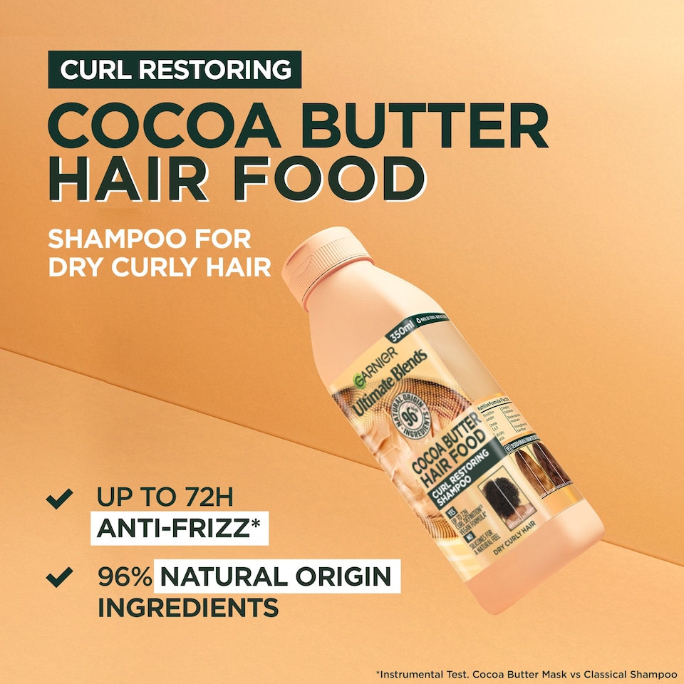 image 1 of Garnier Ultimate Blends Hair Food Cocoa Butter Shampoo 350Ml