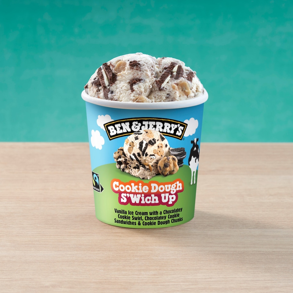 image 1 of Ben & Jerry's Cookie Dough S'wich Up Vanilla Ice Cream Tub 465ml