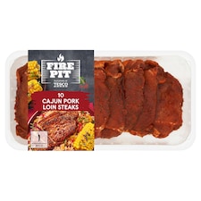 Tesco Fire Pit 10 Sweet & Smoky BBQ Pork Loin Steaks 1kg