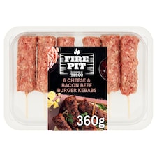 Tesco Firepit Cheese & Bacon Burger Kofta Kebab 360g