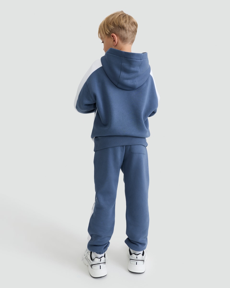 image 1 of F&F Active 2-Piece Cotton Rich Recreation Colour Block Hoodie and Joggers Set in Blue