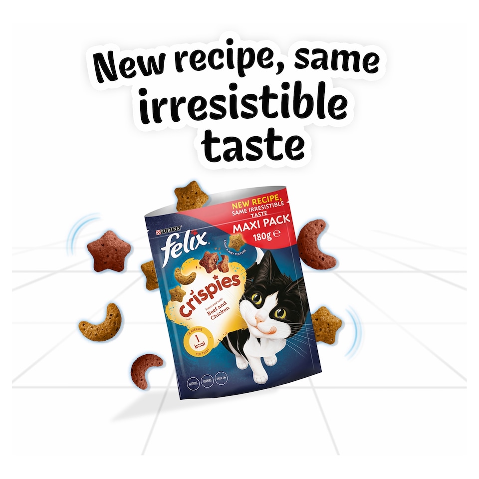 image 1 of Felix Crispies Cat Treats - Beef and Chicken 180g
