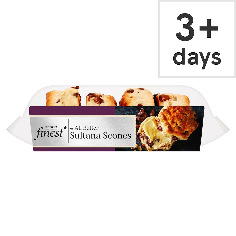 Tesco Finest All Butter Sultana Scones 4 Pack