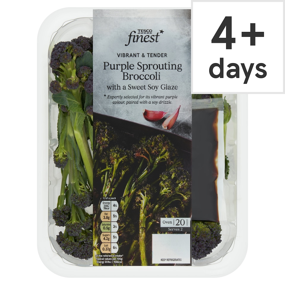Tesco Finest Purple Sprouting Broccoli with Soy Glaze 210g