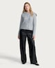 image 2 of F&F Ribbed Button Up Bardot Jumper in Grey