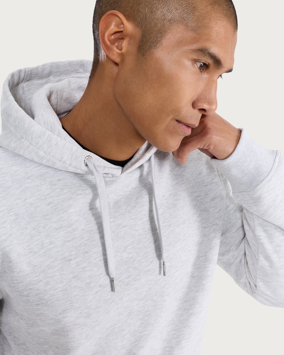 image 1 of F&F Active EVERYHOUR Regular Fit Drawstring Hoodie in Grey Marl