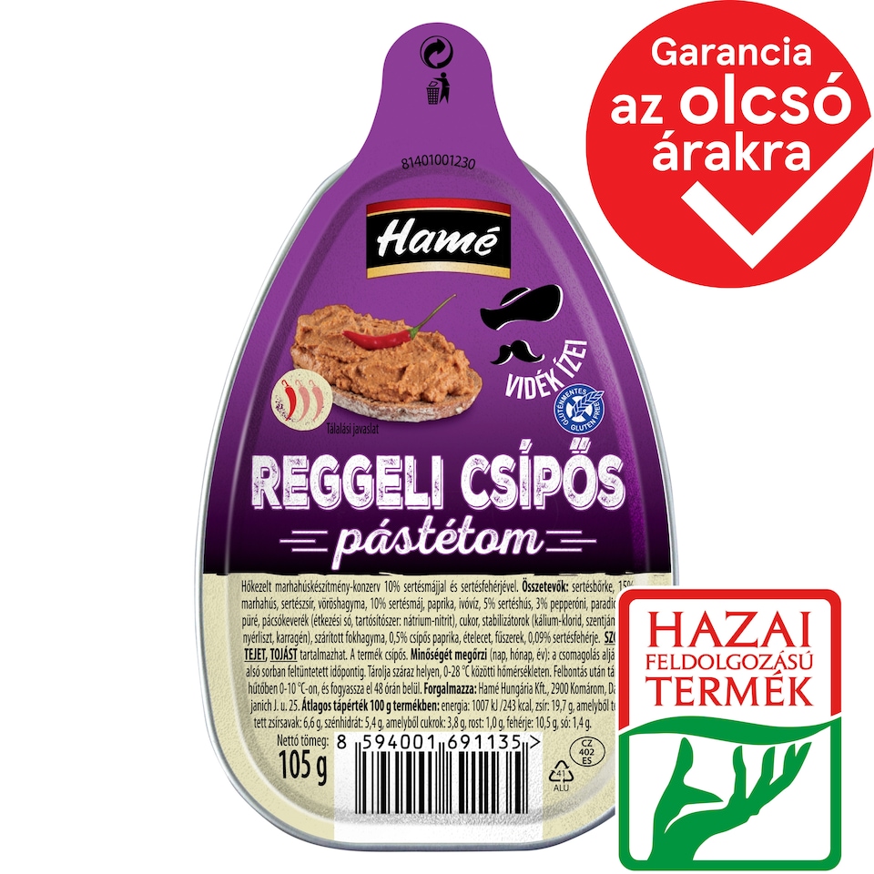 Hamé reggeli csípős pástétom 105 g