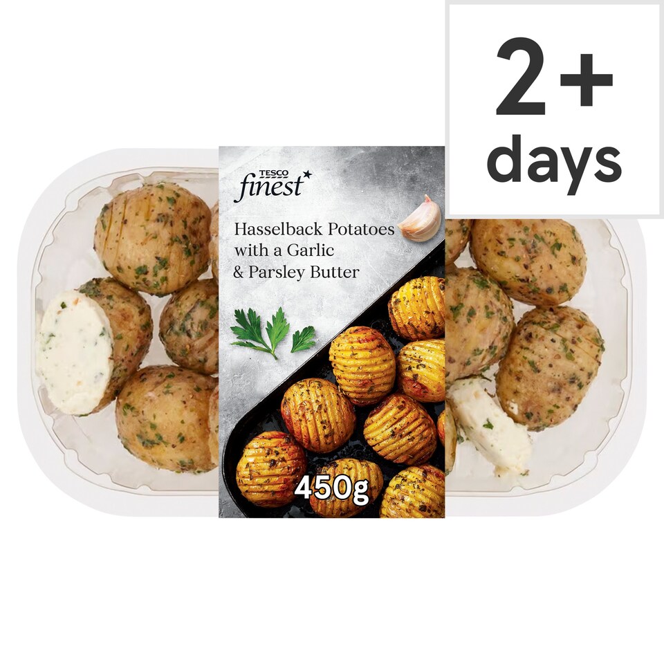 Tesco Finest Hasselback Potatoes Garlic Parsley Butter 450G Tesco
