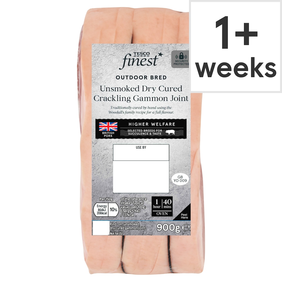 Tesco Finest Unsmoked Dry Cured Crackling Gammon Joint 900g
