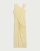 image 4 of F&F Asymmetric Draped Midi Dress in Yellow