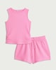 image 4 of F&F Girls 2-Piece Textured Vest and Shorts Set in Pink