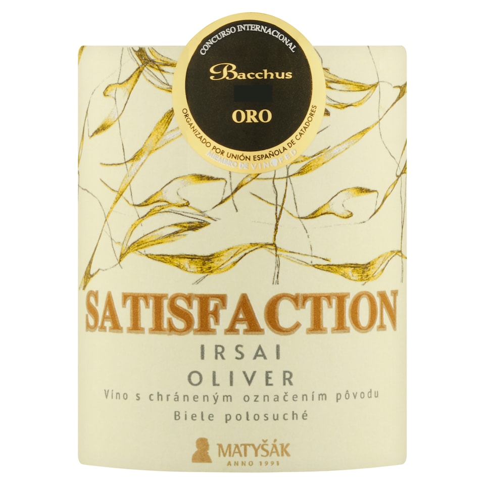 image 1 of Matyšák Satisfaction Irsai Oliver White Semi-Dry Wine 0.375 L