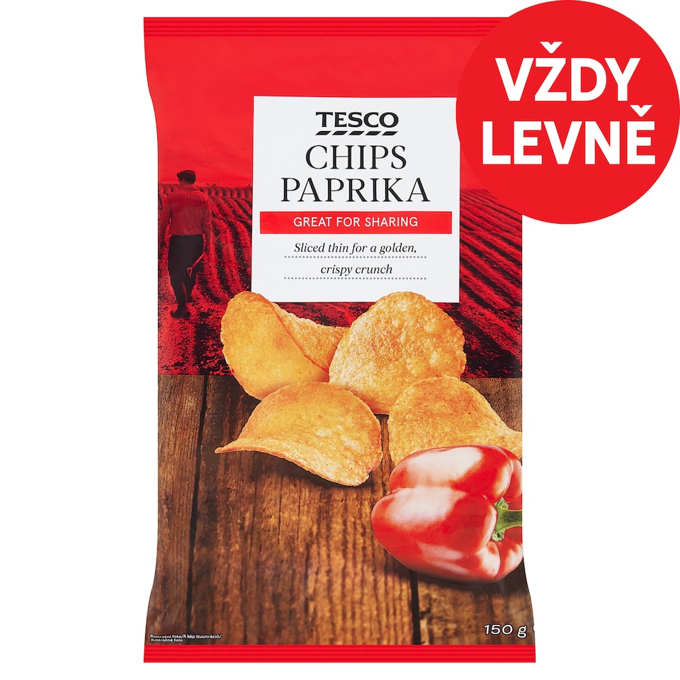 Tesco Chips Paprika 150g