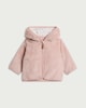 image 1 of F&F Baby Cuddle Fur Hooded Jacket in Pink
