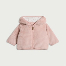 F&F Baby Cuddle Fur Hooded Jacket in Pink