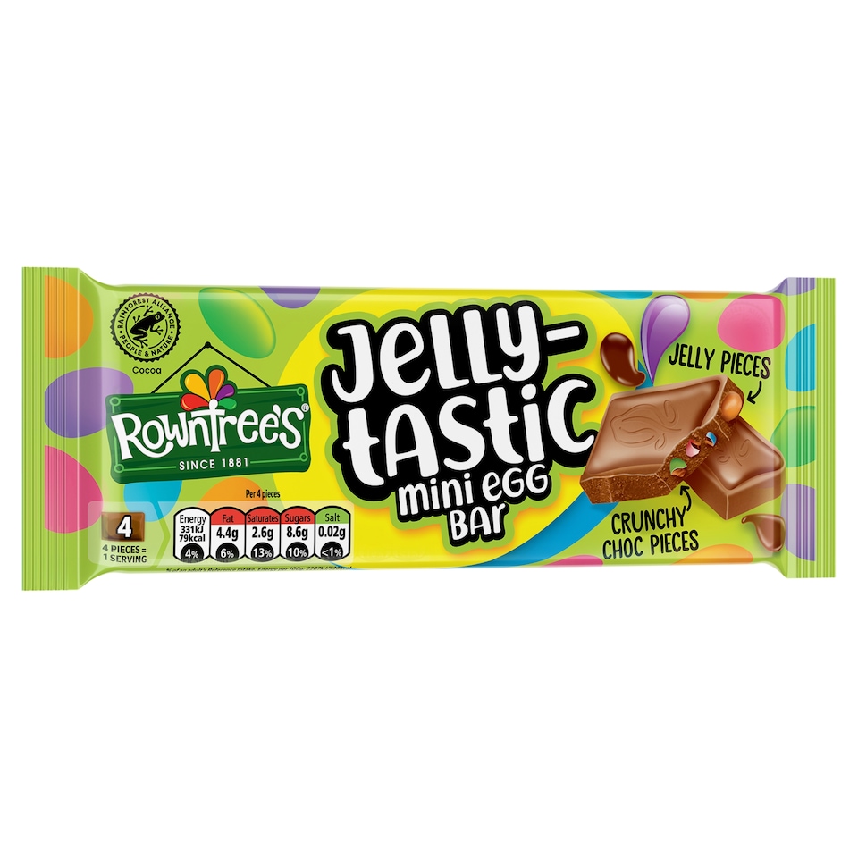 image 1 of Rowntrees Jelly-tastic Mini Egg Bar 90g