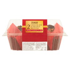 Tesco Chocolate & Orange Filled Muffins 2 Pack
