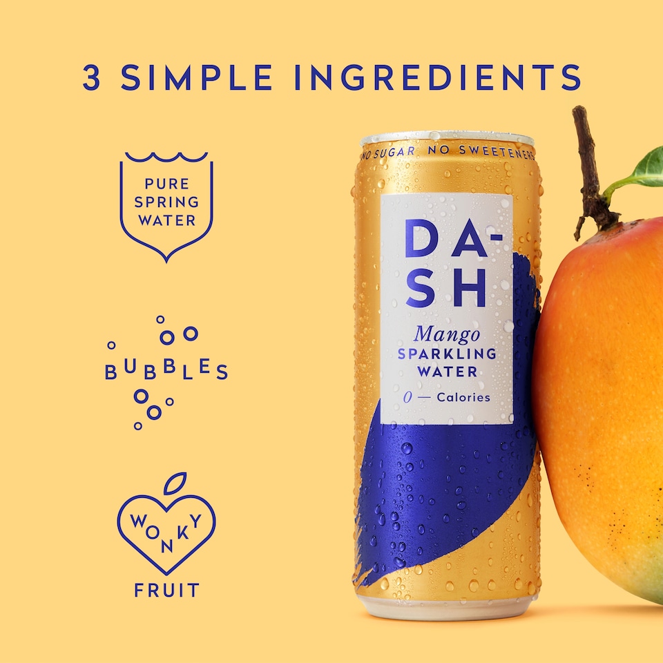 image 1 of Dash Mango Sparkling Water 4 x 330ml
