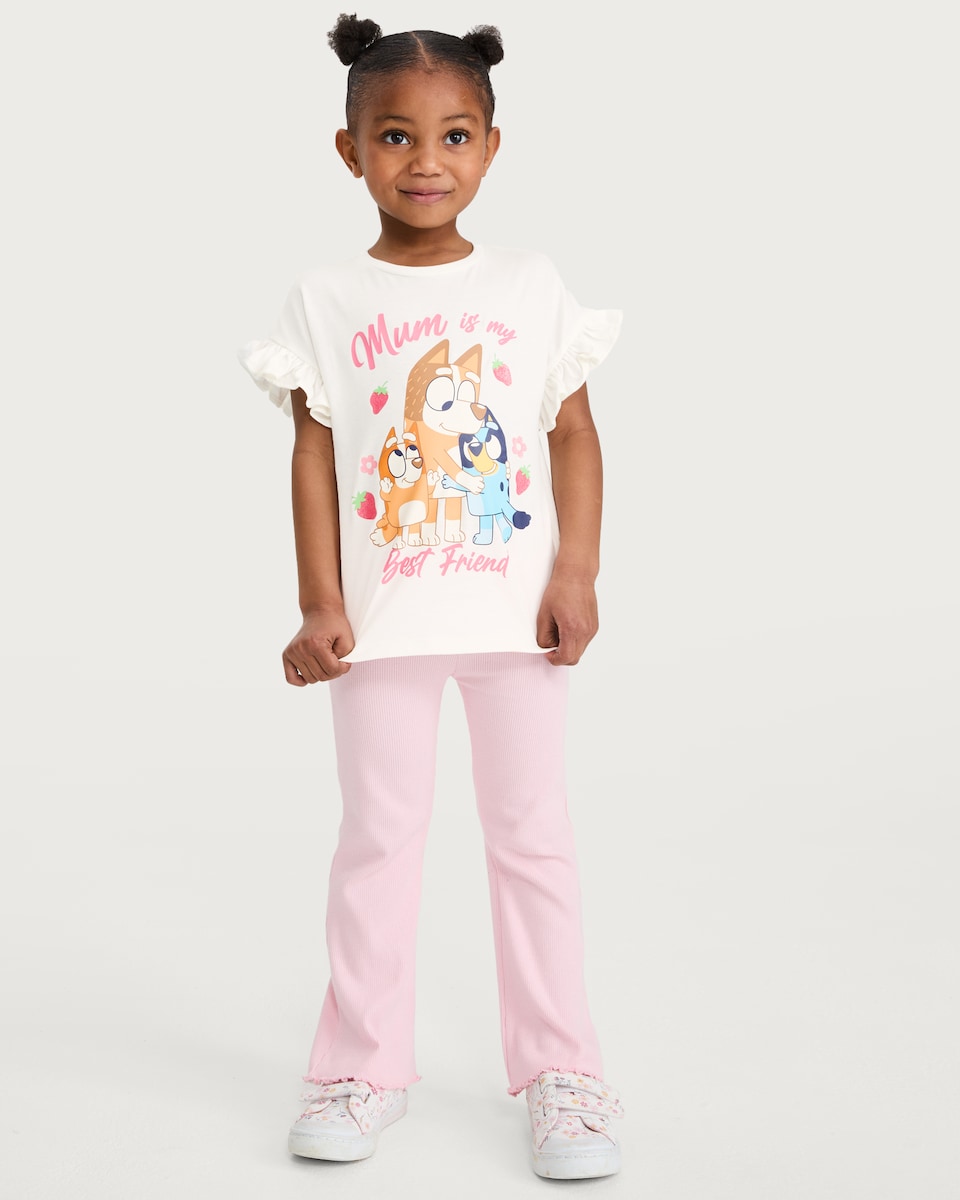 image 1 of Bluey 2-Pack Print T-Shirts in Cream