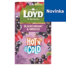 Loyd Hot'n Cold ovocno-bylinný čaj s príchuťou čiernych ríbezlí a s kvetom ibišteka 15 x 2 g (30 g)