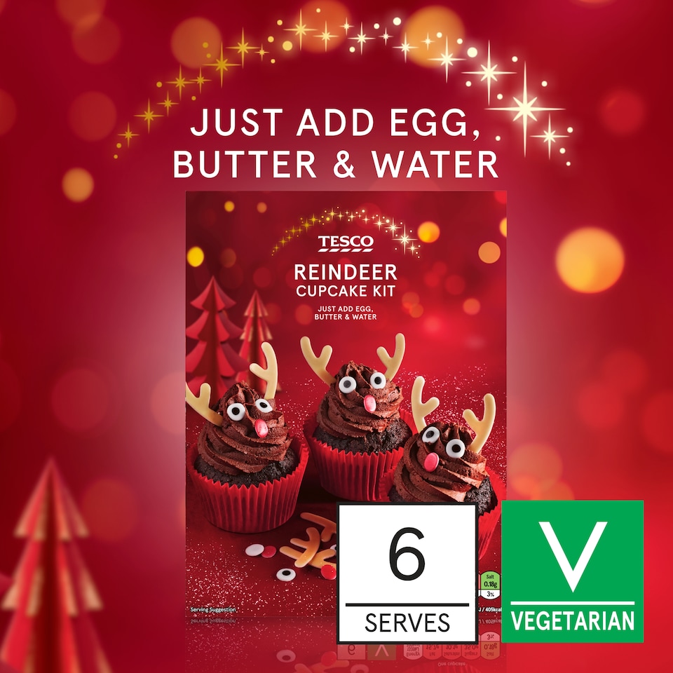 image 1 of Tesco Reindeer Cupcake Kit 307G