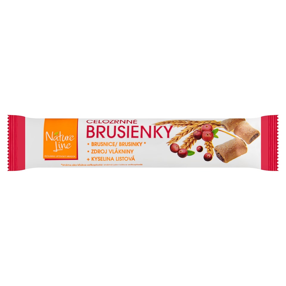 Nature Line Celozrnné sušenky plněné s brusinkovou náplní 65g