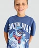 image 1 of F&F Boys Pure Cotton Festive Print T-Shirt in Blue