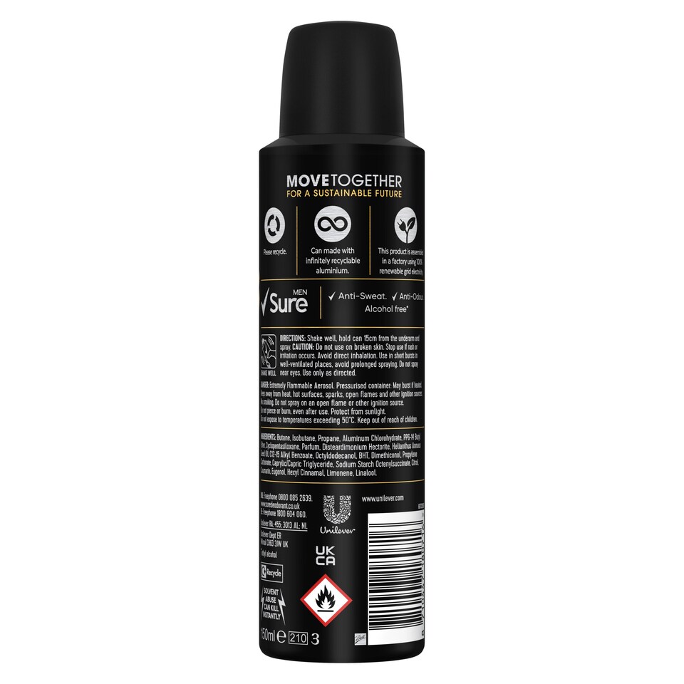 image 1 of Sure Men Sport Cool Antiperspirant Deodorant 150Ml