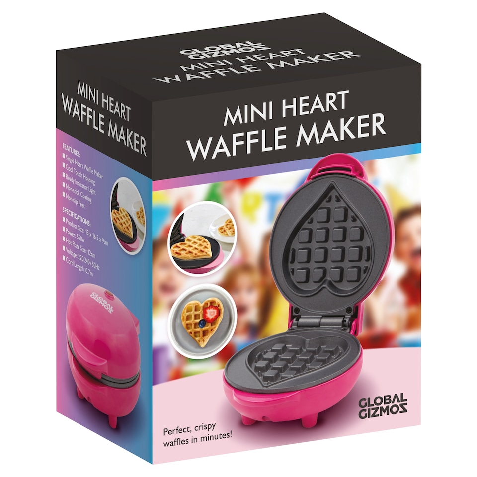 Global Gizmo Heart Mini Waffle Maker