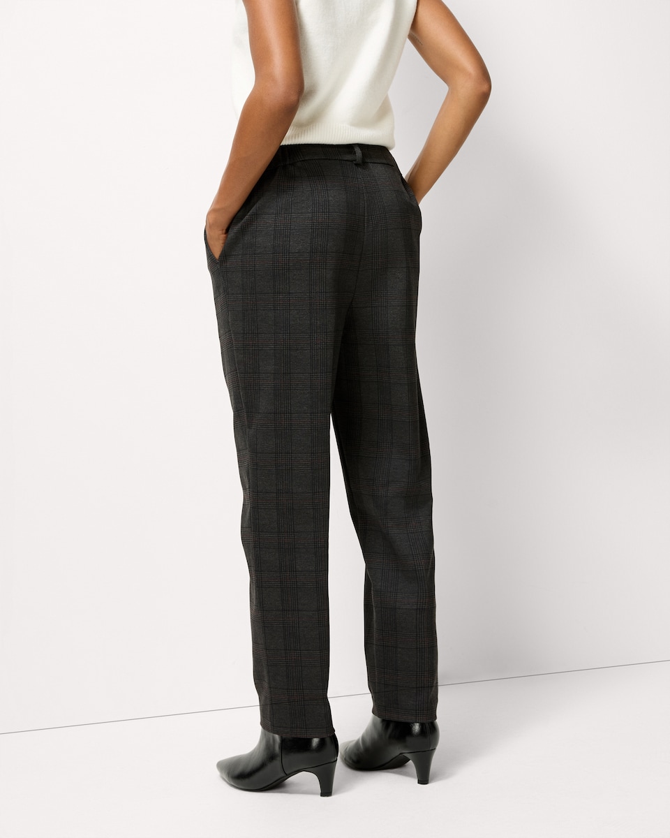 image 1 of F&F Ponte Check Jacquard Skinny Fit Trousers in Multi Grey