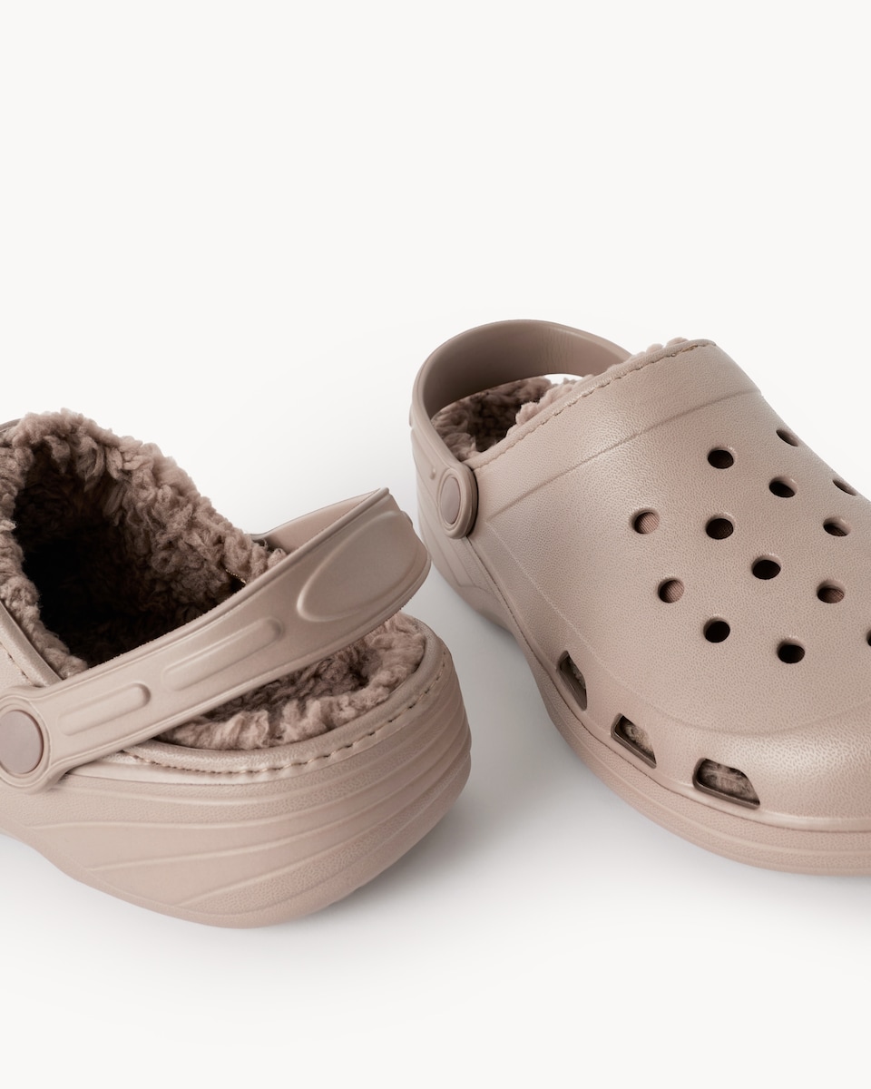 image 1 of F&F Borg Lined Clogs in Stone