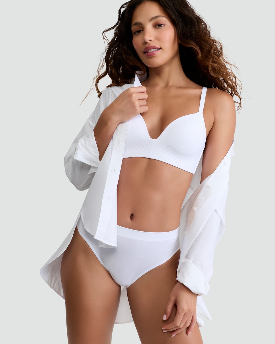 image 1 of F&F 2-Pack Contour High Leg Seamfree Knickers  in Nude