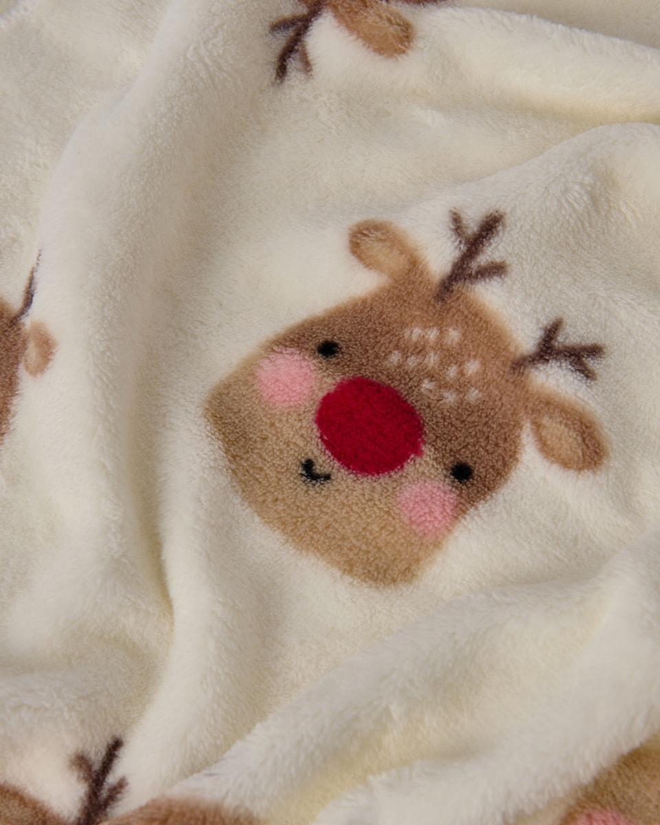 image 1 of Christmas Baby Christmas 2026 Reindeer and Blanket Set in Brown