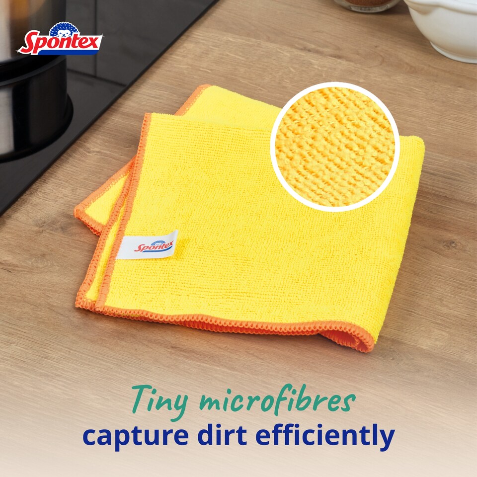 image 1 of Spontex Microfibre Cloth 4 Pack