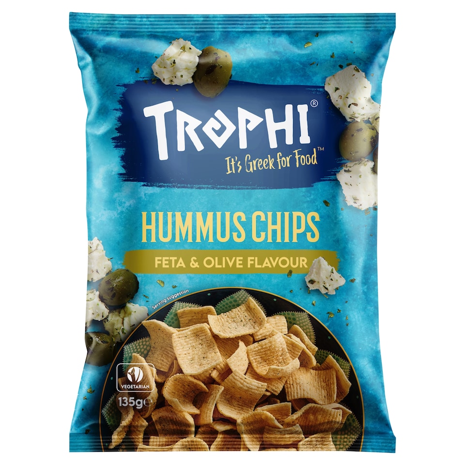 Trophi Hummus Chips Feta & Black Olive 135g