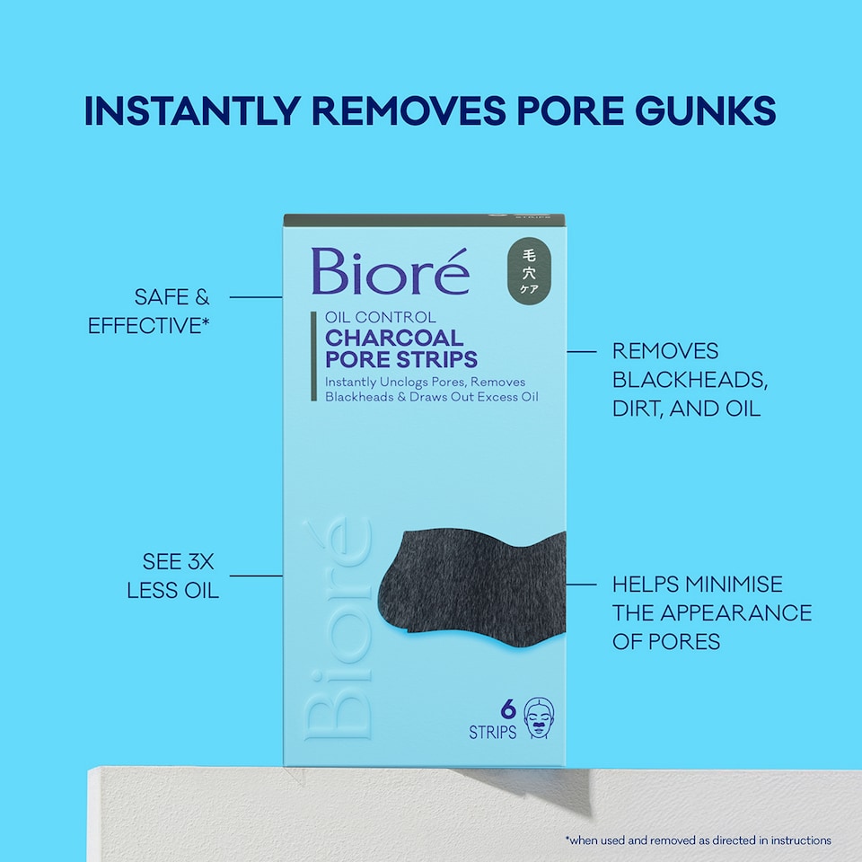 image 1 of Biore Charcoal Pore Strips 6 Xnose Strips
