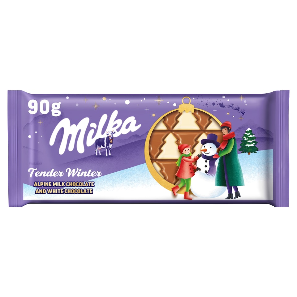 Milka Sweet winter, mléčná a bílá čokoláda 90g