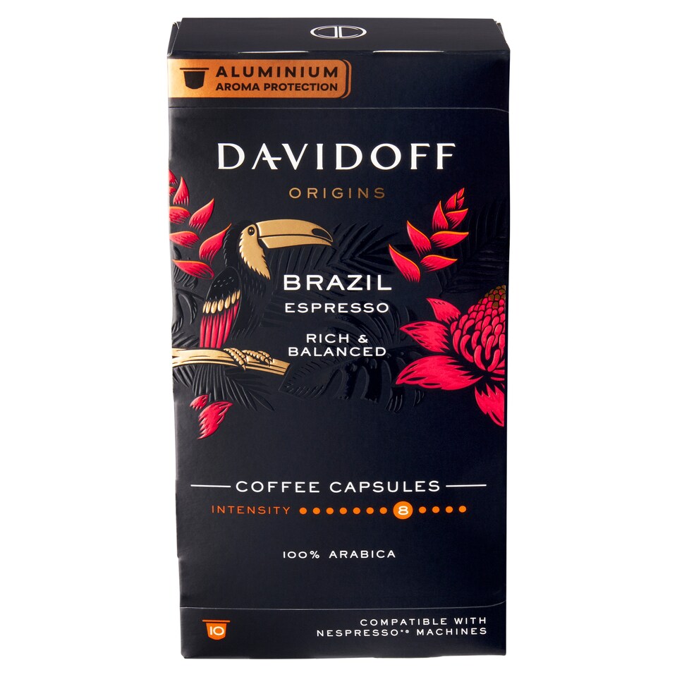 image 1 of Davidoff Origins Brazil Espresso pražená mletá káva kapsle 10 x 5,5g (55g)