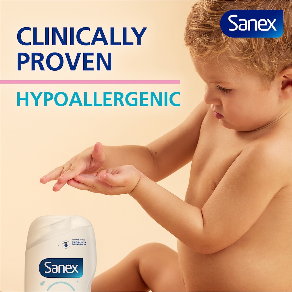 image 1 of Sanex Zero% Baby Hypoallergenic Fragrance Free Bath Wash & Shampoo 450ml