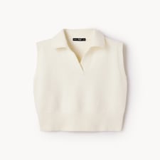 F&F Knitted Sleeveless Vest in Cream