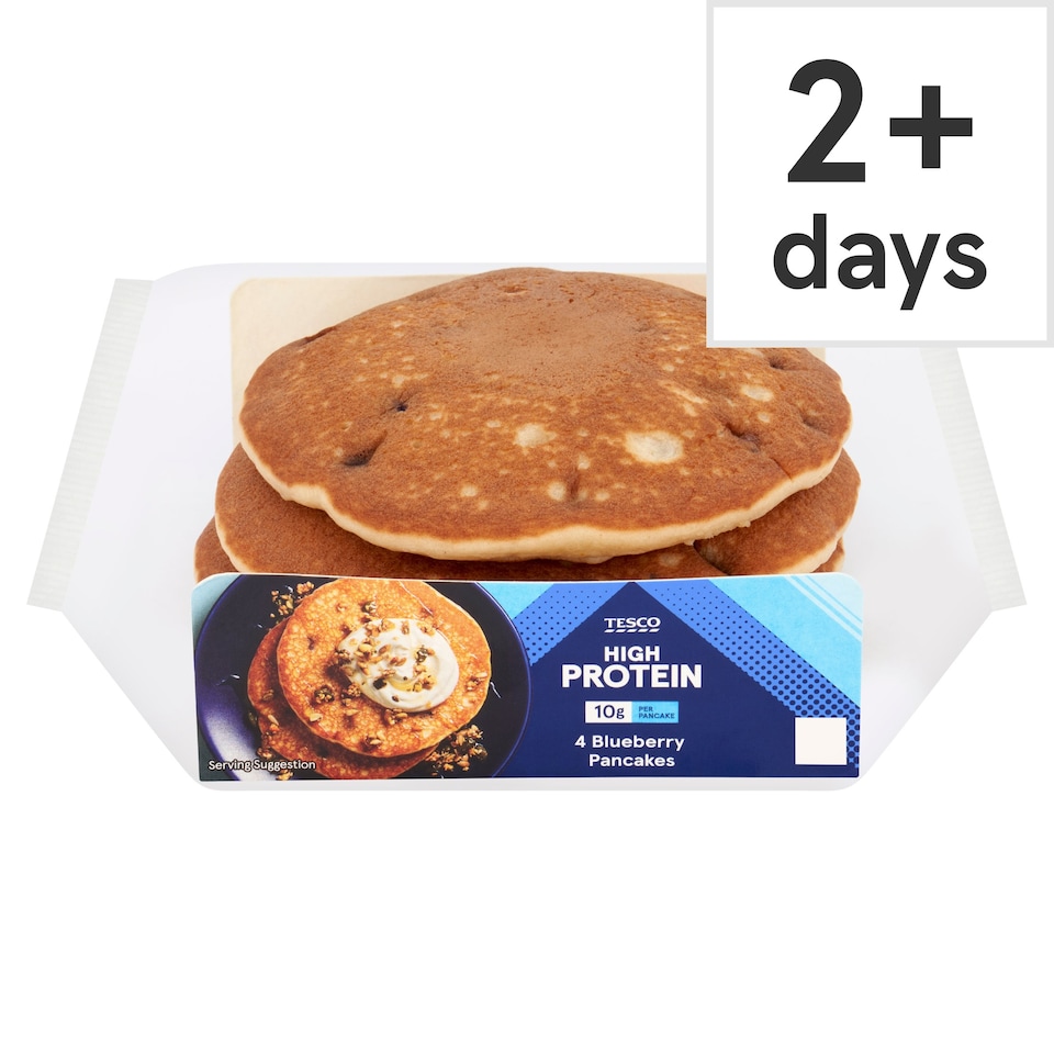 Tesco High Protein 4 Blueberry Protein Pancakes