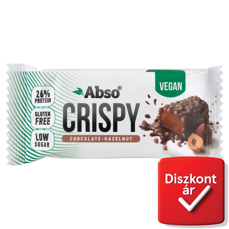 Abso Crispy csokoládés-mogyorós fehérje szelet 50 g  1. kép