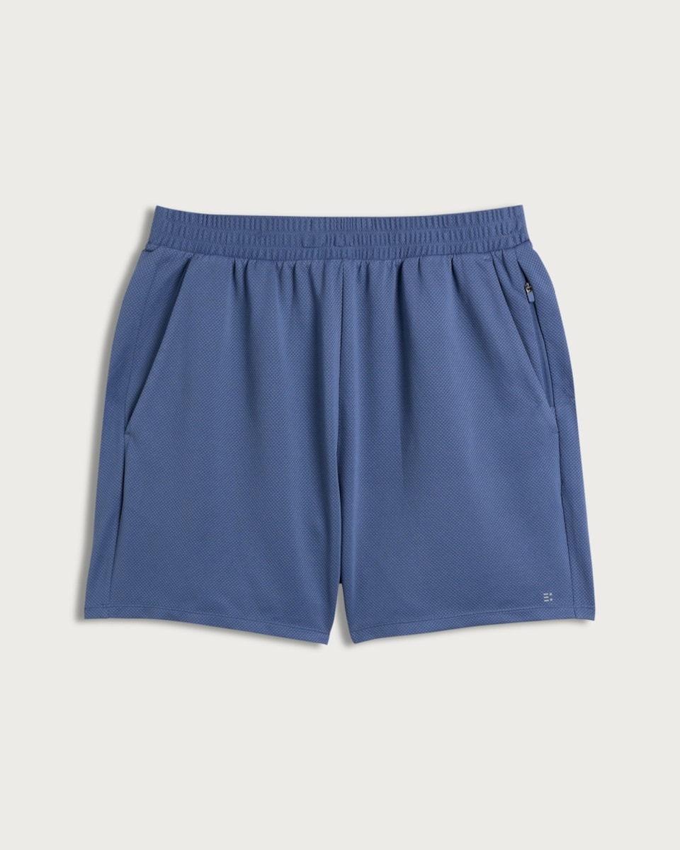 image 1 of F&F Active TECHSPORT Popcorn Textured Shorts in Blue