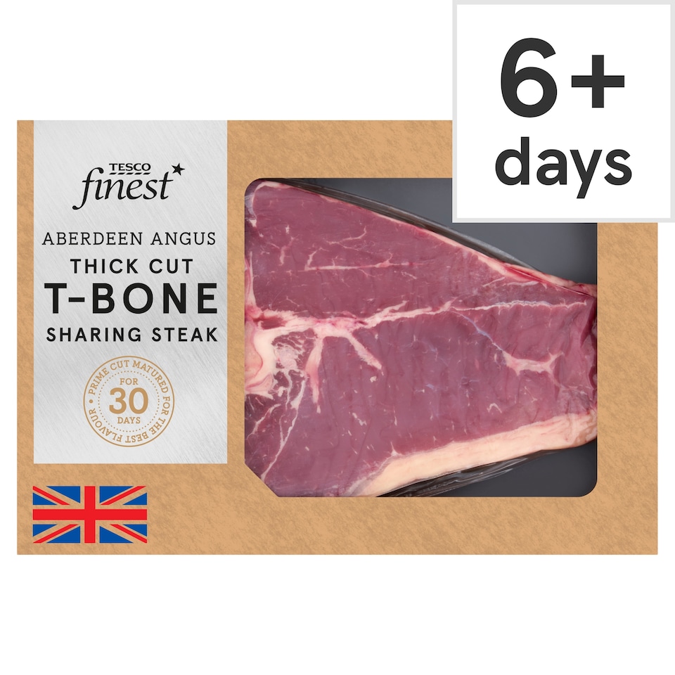 image 1 of Tesco Finest Aberdeen Angus Thick Cut T-Bone Sharing Steak 30 Day Matured
