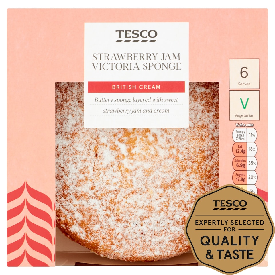 Tesco Strawberry Jam Victoria Sponge Cake 360g